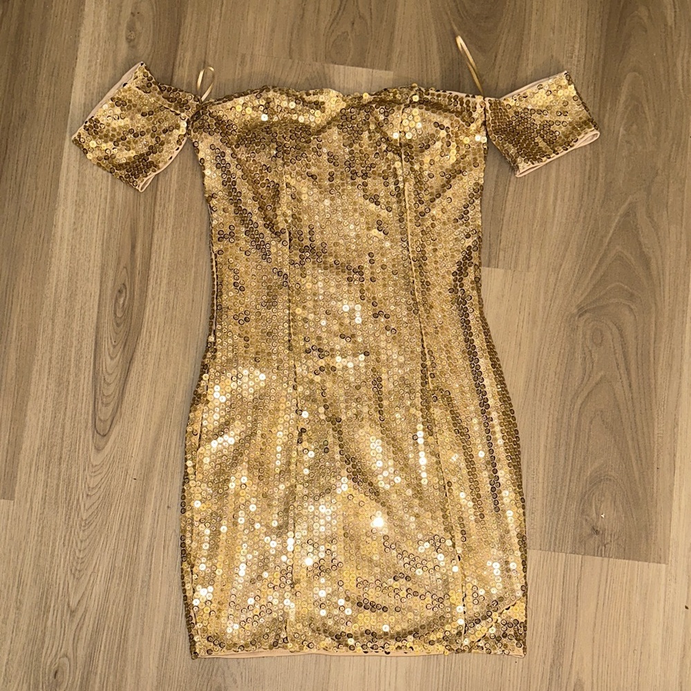 Miss Avenue Gold Sequin Mini Dress